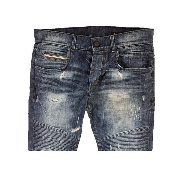 ROCK STAR Men's Sushi Distressed Button Fly Cotton Blend Jeans Size 34” X 33” - Picture 2 of 10